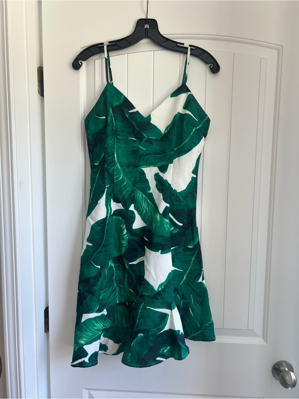 Green Leaf Print Slip Dress - Women